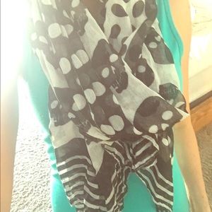 Striped, polka dot, skull scarf